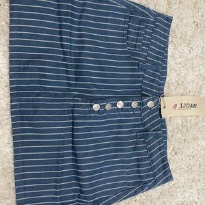 Striped jean skirt